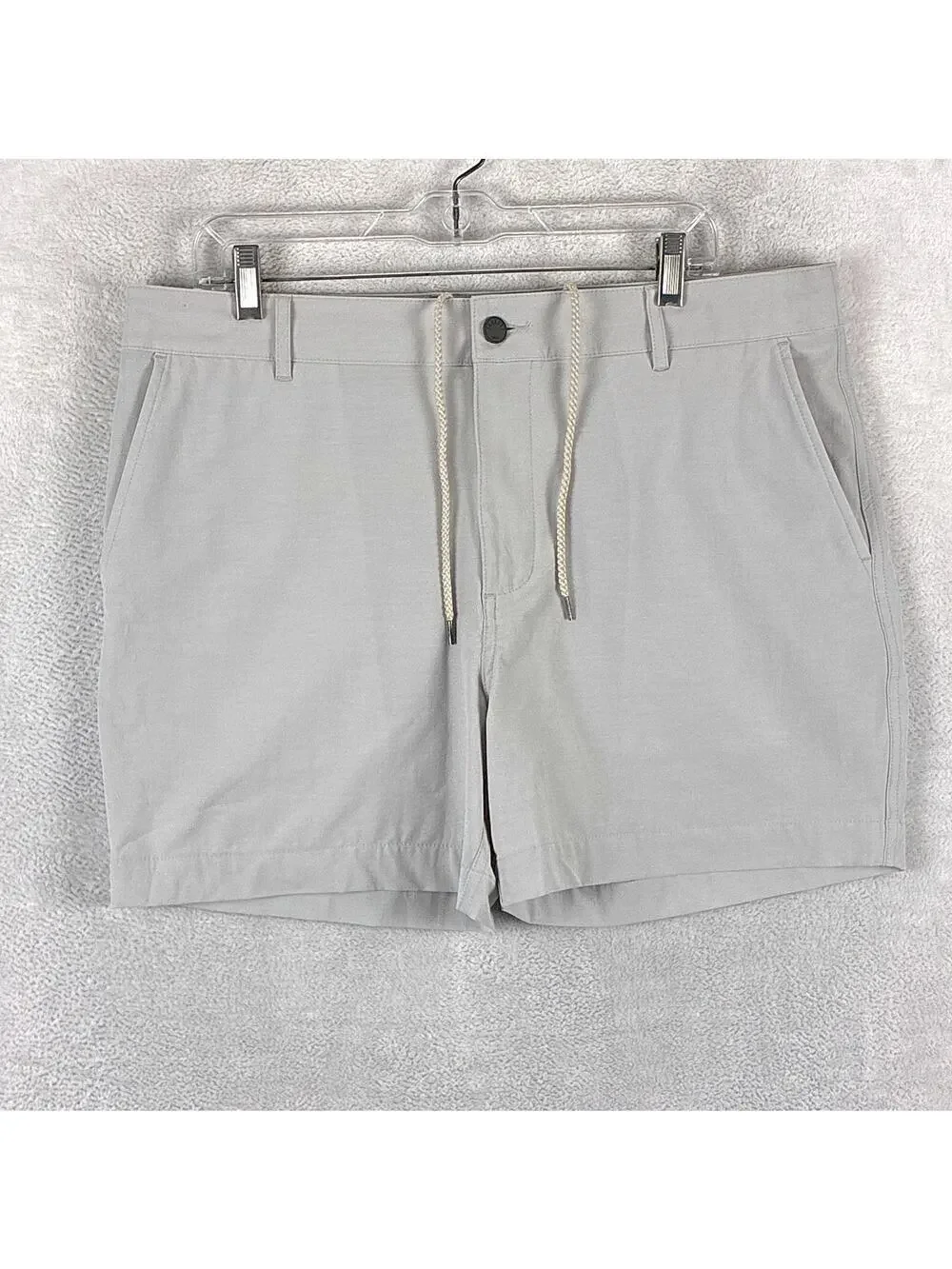 Faherty Shorts Mens 35 Gray All Day Performance Drawstring Stretch Preppy Beach